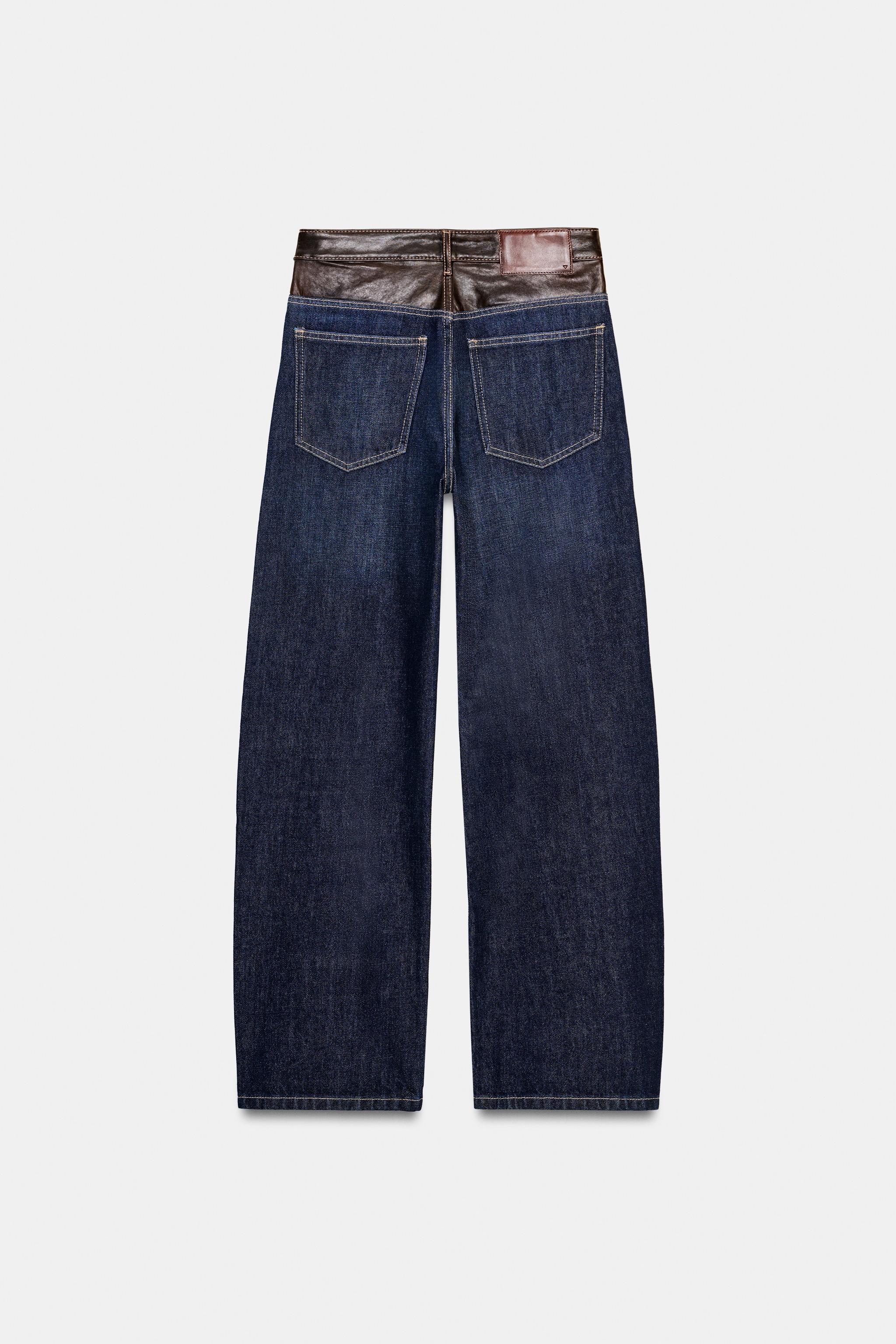 TRF ハイウエストストレートレッグジーンズ - ダークインディゴブルー