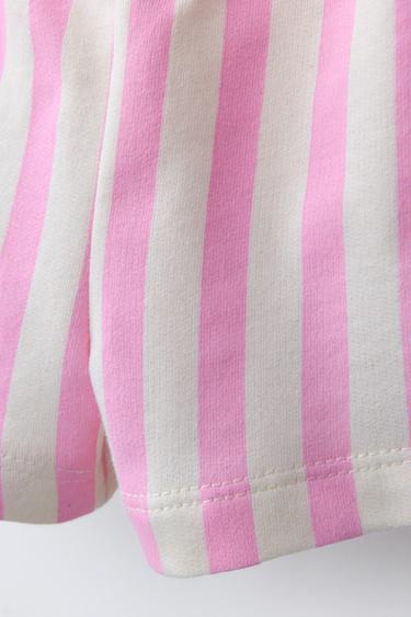 STRIPED BERMUDA SHORTS WITH SIDE BANDS - Pink / White by Zara - Image 3
