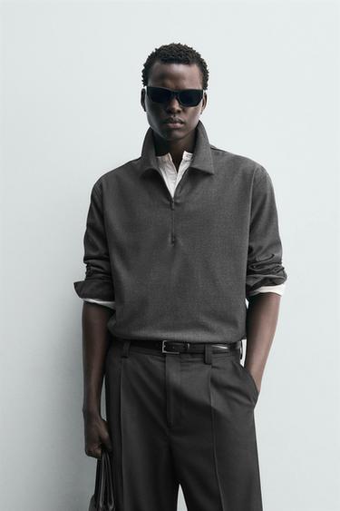 VISCOSE POLO SHIRT - FROSTED GRAY by Zara