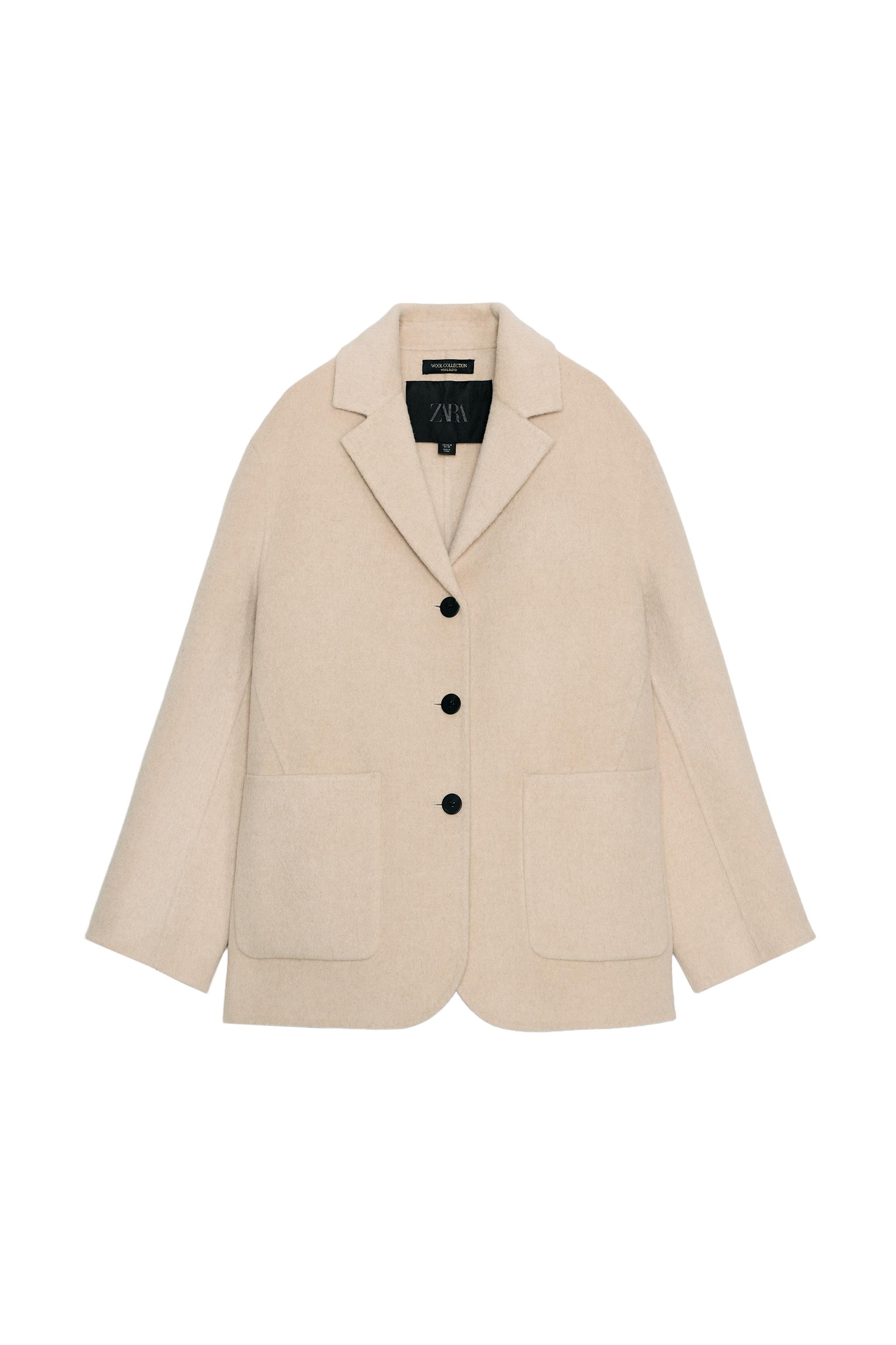 ZW COLLECTION ウール混ショートコート - ベージュ | ZARA Japan / 日本