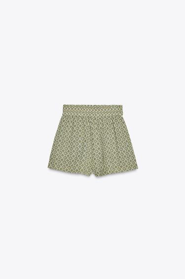 PERFORATED EMBROIDERED BERMUDA SHORTS - ecru/khaki by Zara - Image 4
