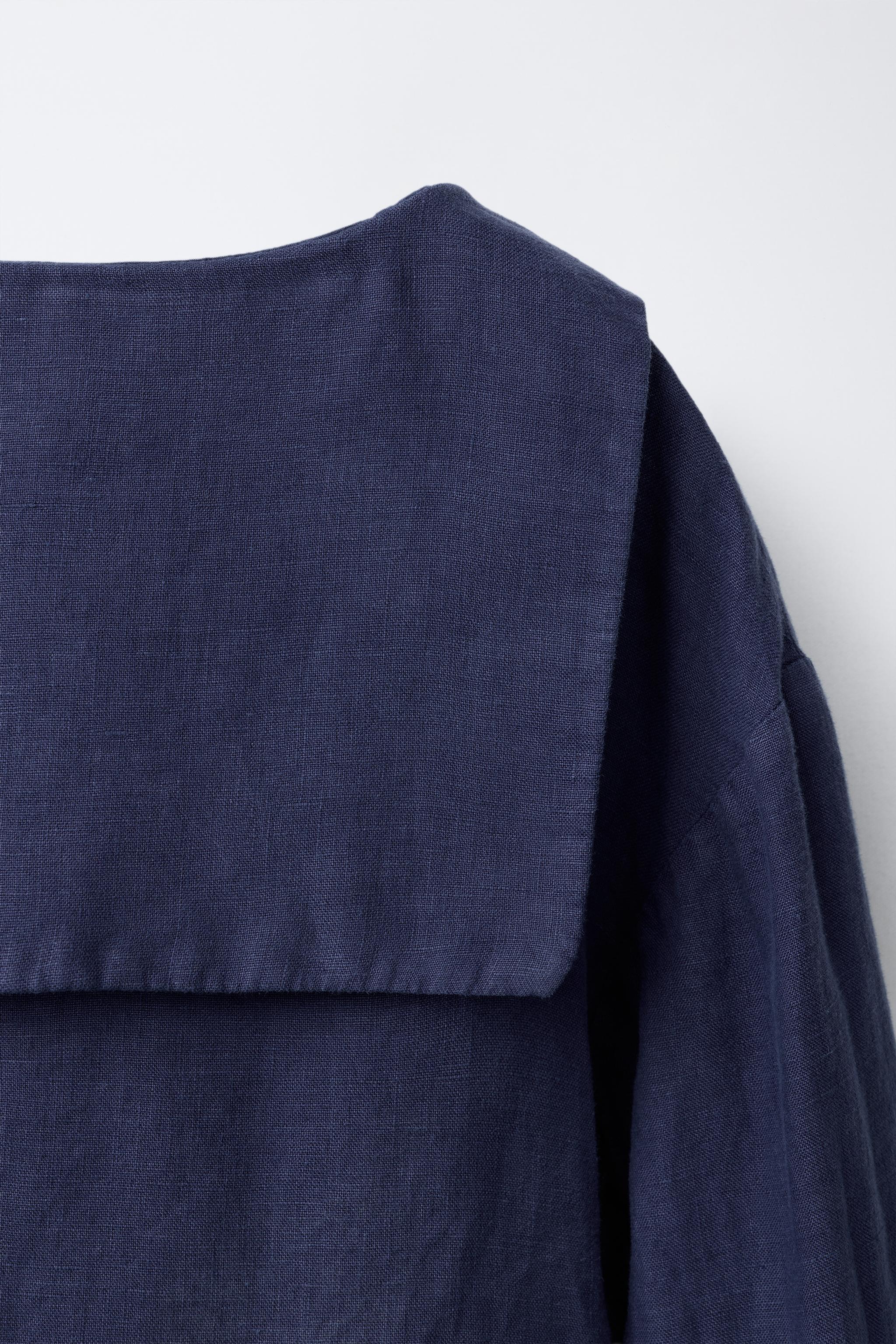 100% LINEN PETER PAN COLLAR SHIRT