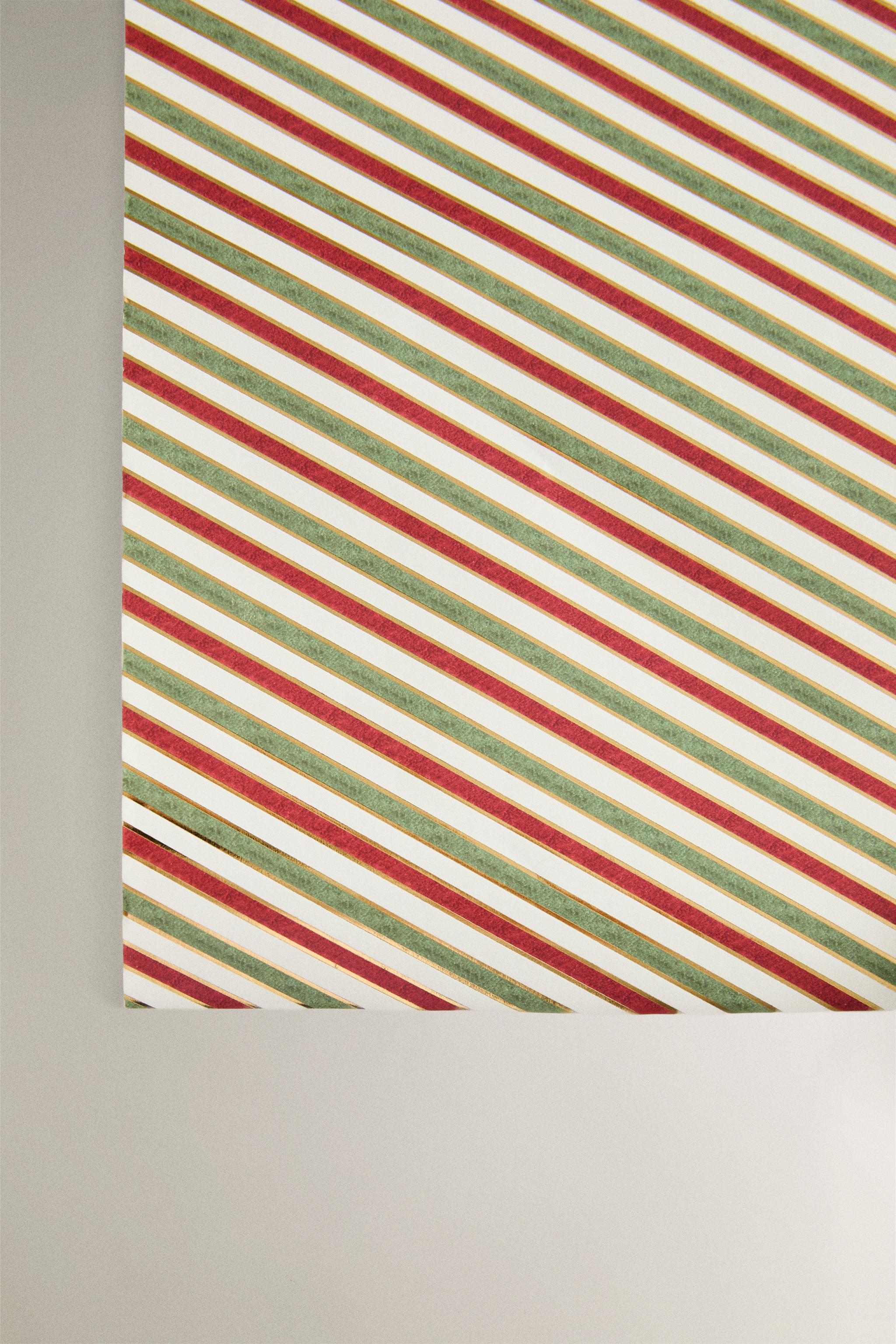 SHINY STRIPED CHRISTMAS WRAPPING PAPER