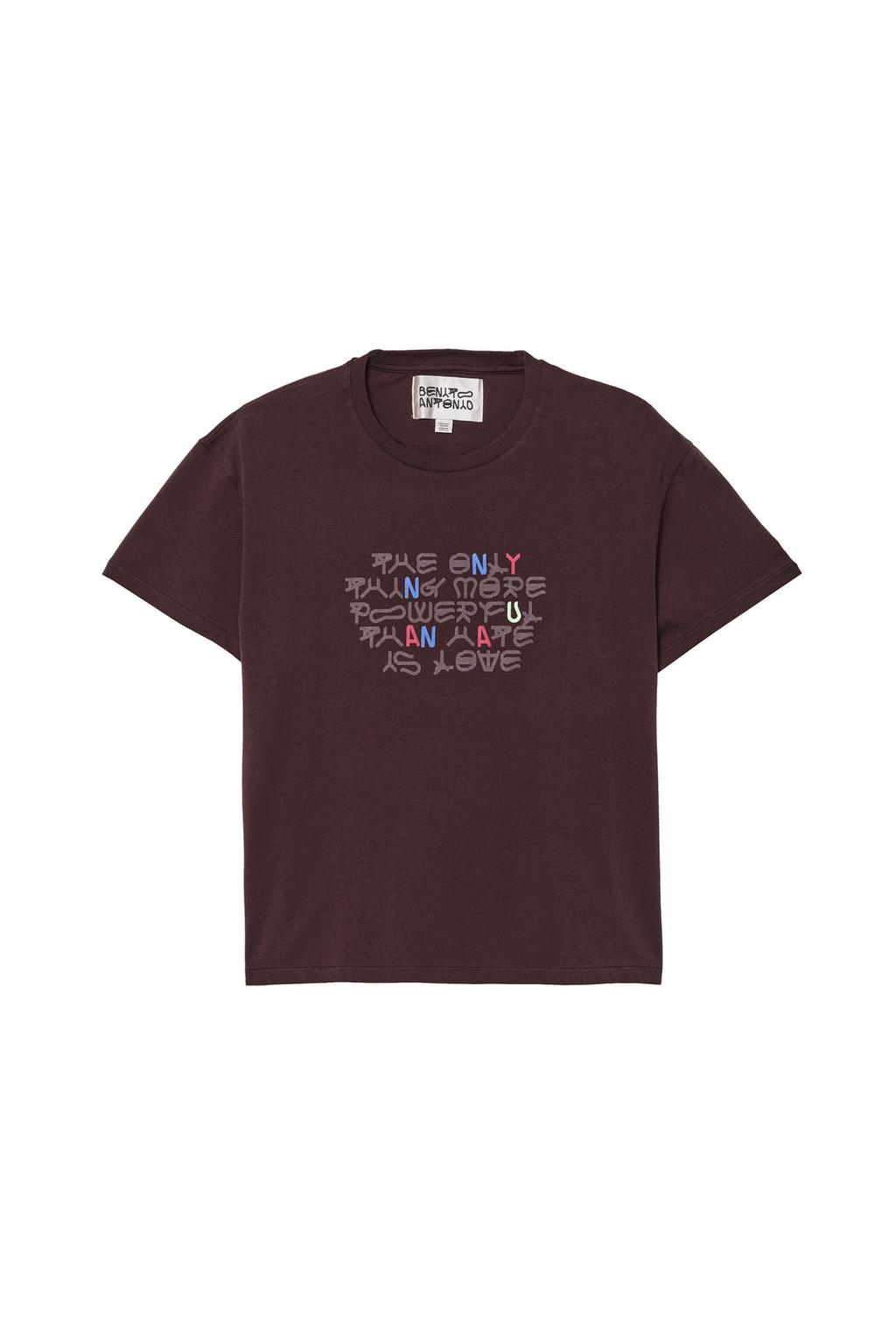CROPPED FIT LOVE SLOGAN T-SHIRT