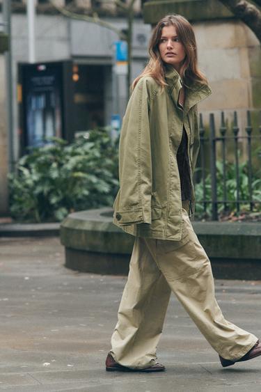 MAXI POCKET PARKA - Olive Green by Zara