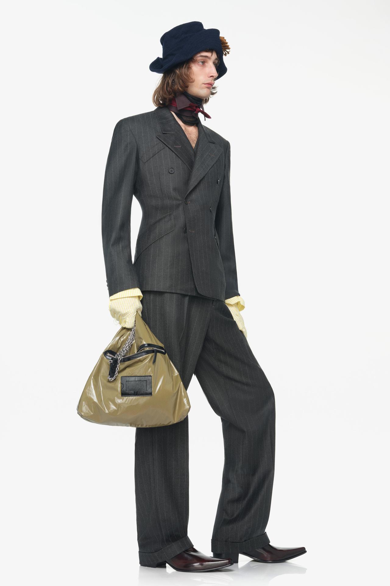 LIMITED EDITION 100% WOOL PINSTRIPE SUIT PANTS — Dark green