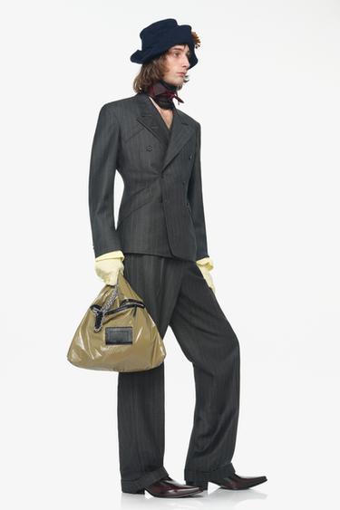 LIMITED EDITION 100% WOOL PINSTRIPE SUIT PANTS — Dark green 2
