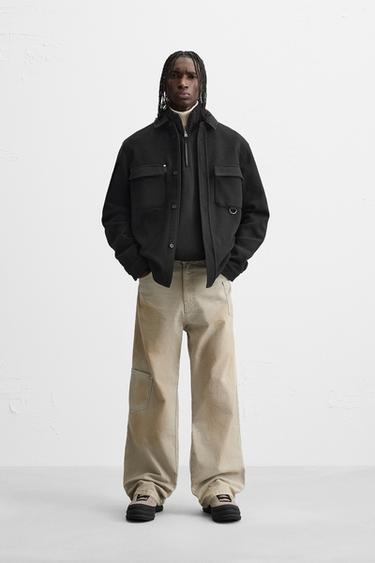 Zara POCKET OVERSHIRT - Black - Image 0