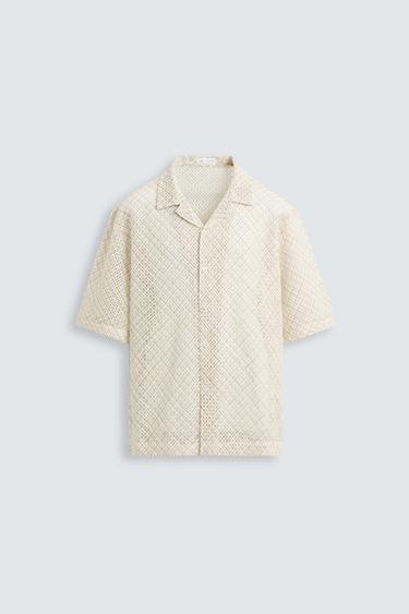 CAMISA ESTRUCTURA CALADOS - rosa claro de Zara