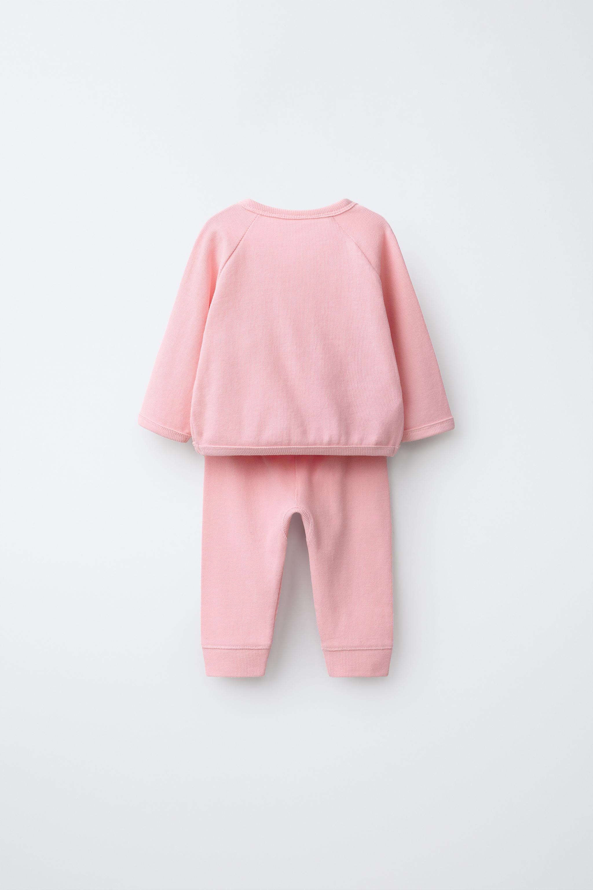 EMBOSSED WRAP TOP AND LEGGING SET — Pink