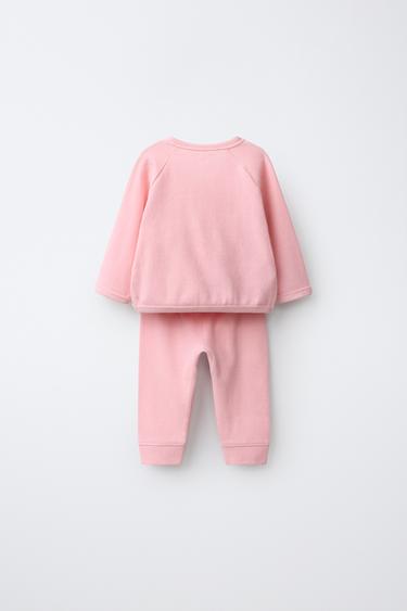 EMBOSSED WRAP TOP AND LEGGING SET — Pink 2