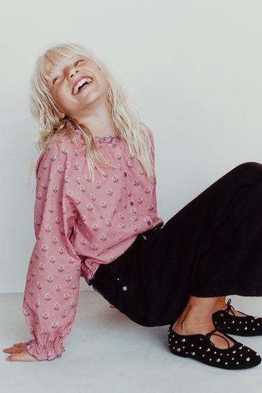 BALLERINA'S MET STUDS - Auberginepaars van Zara