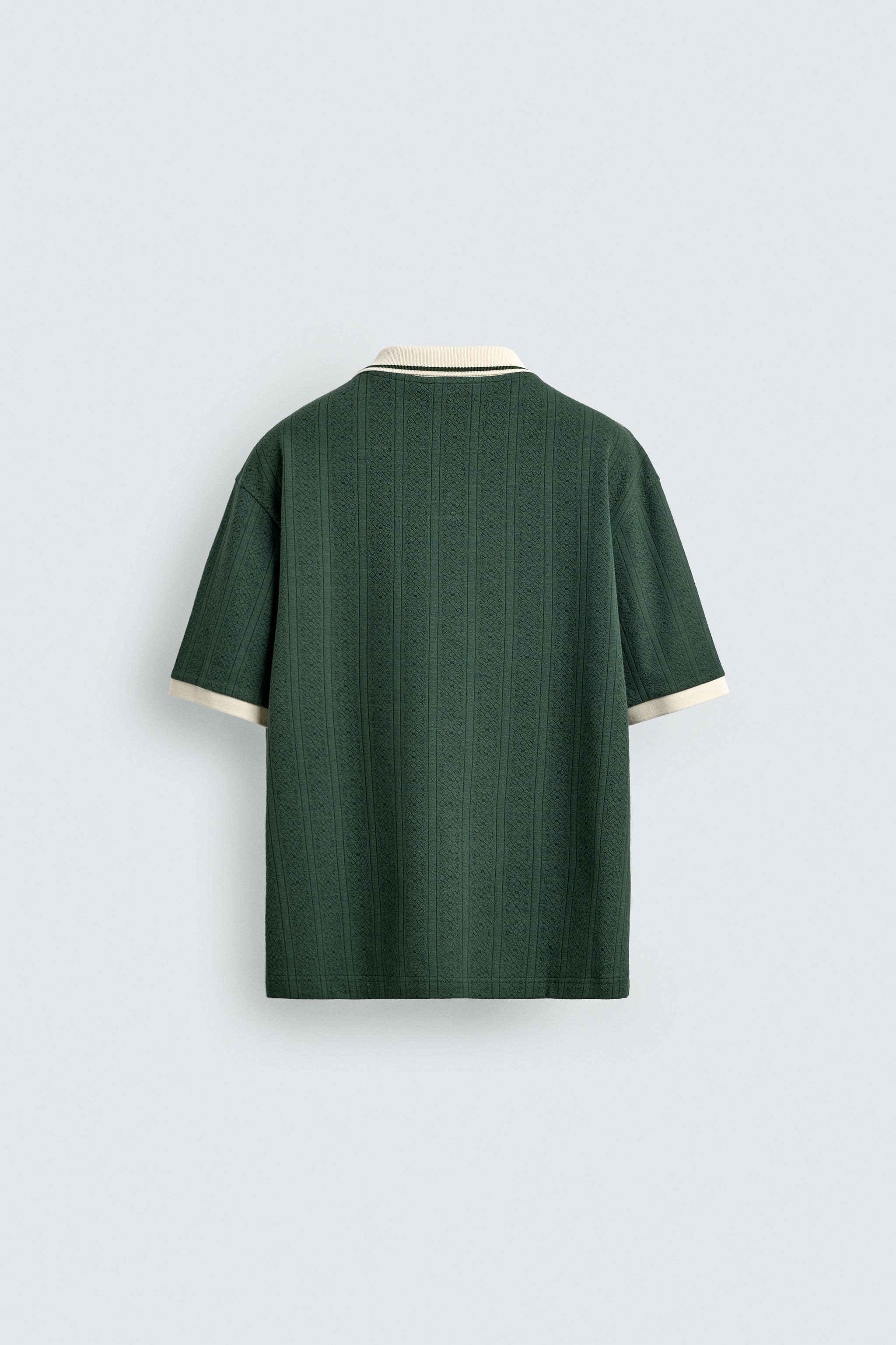 EMBROIDERED VERTICAL JACQUARD POLO