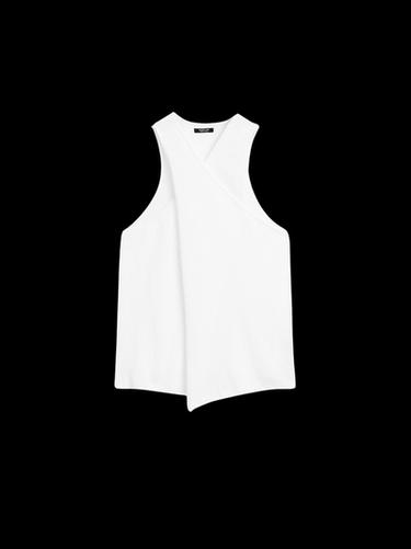 Top punto halter cruzado algodón - Blanco de Zara - Imagen 0