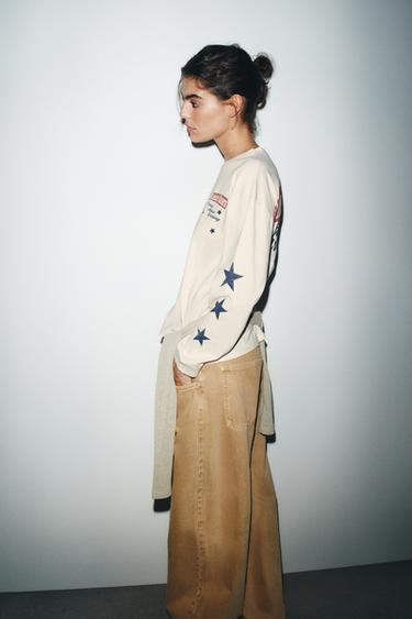 PRINTED COTTON T-SHIRT - Ecru by Zara - Image 2