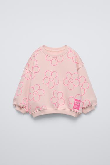 MOLETOM ESTAMPADO COM ETIQUETA - Rosa da Zara