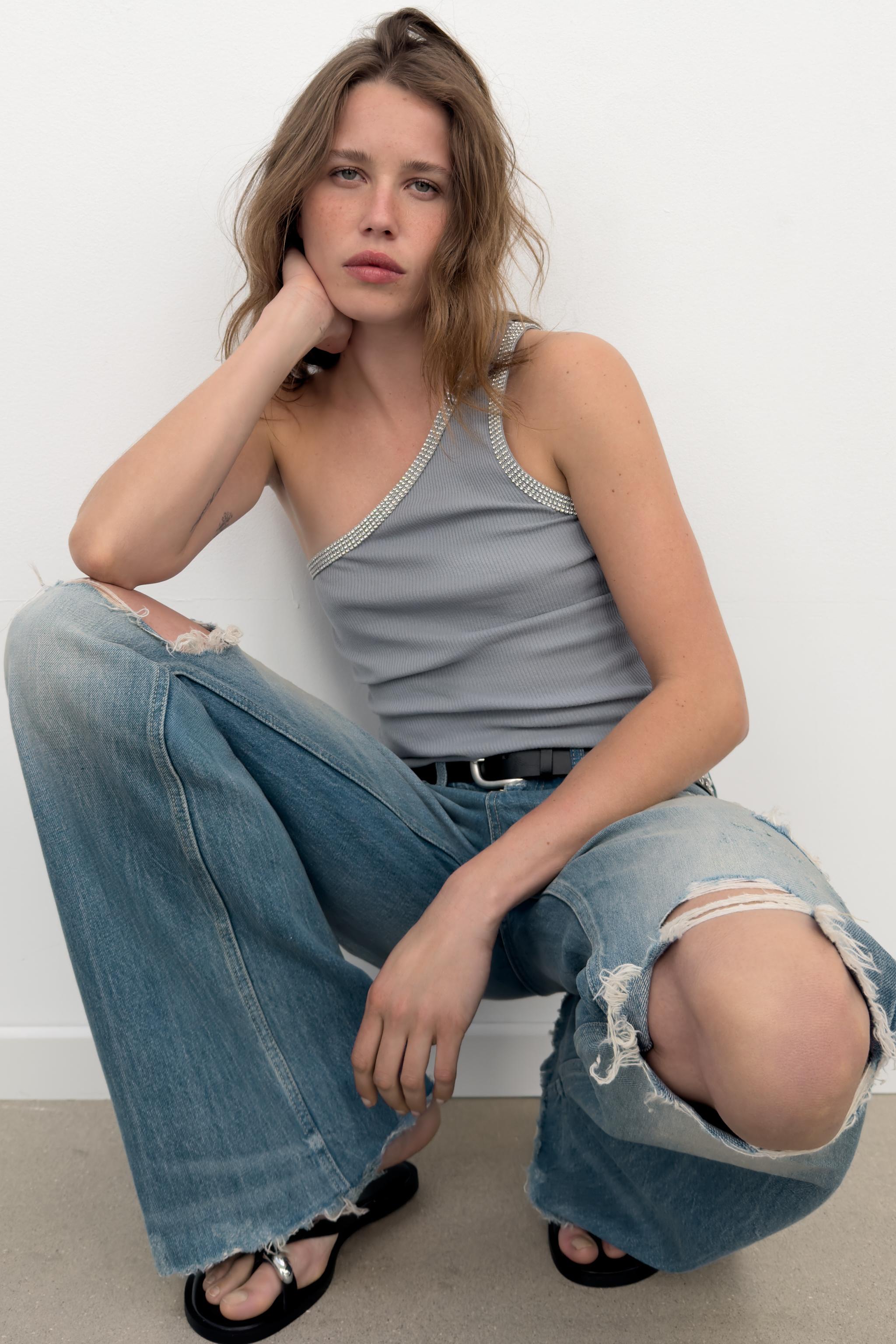 SHINY ASYMMETRIC TOP
