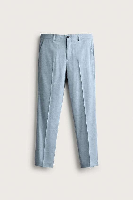 REGULAR FIT SUIT TROUSERS - Sky blue by Zara - Image 0