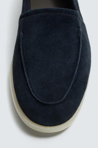 CASUAL LEATHER LOAFERS - Blue by Zara - Image 2