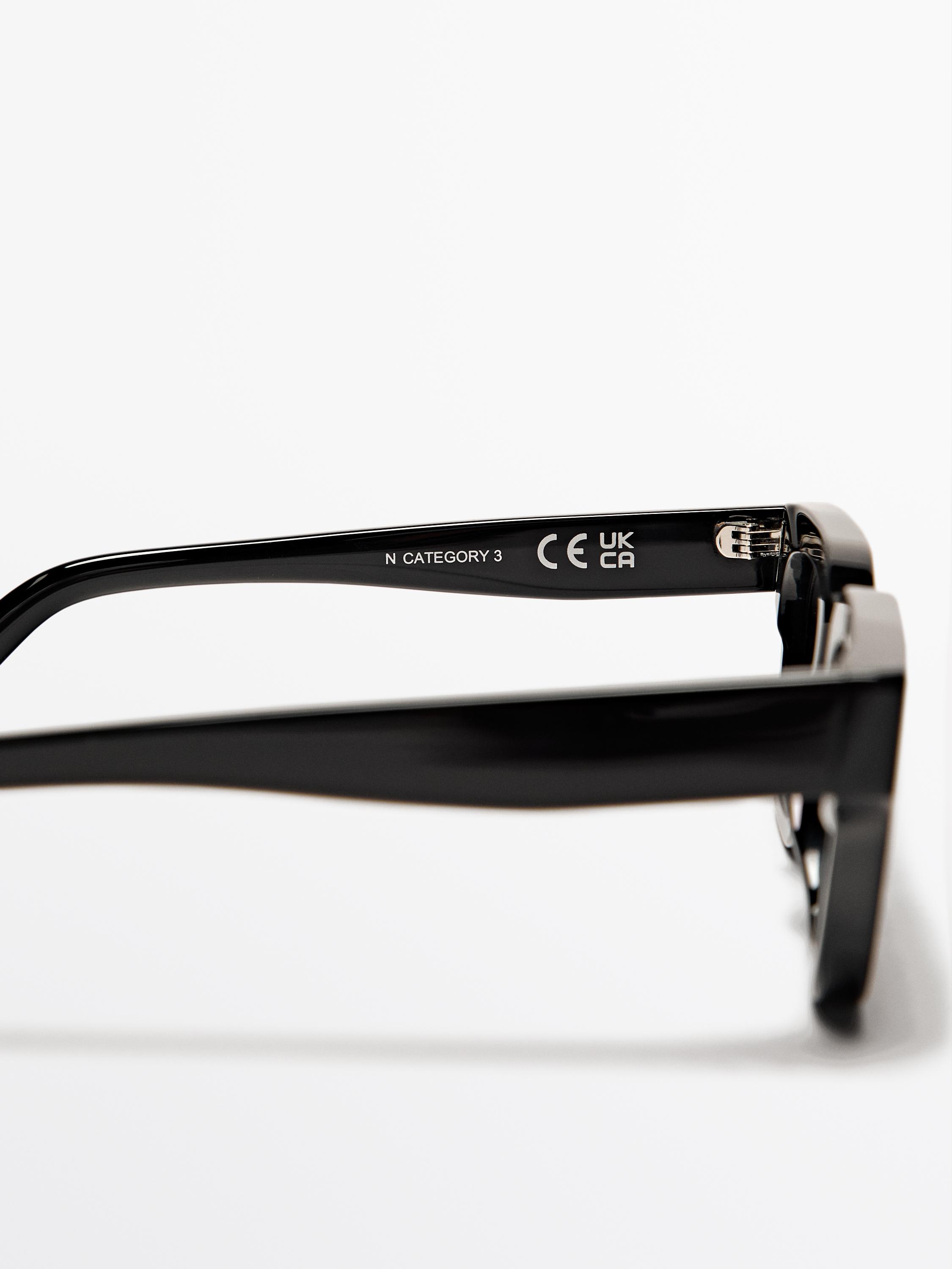 Angled rectangular sunglasses