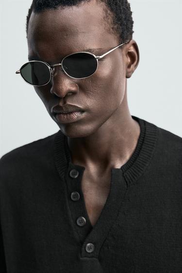 T-SHIRT EN MAILLE COTON ET LIN - Noir de Zara - Image 5