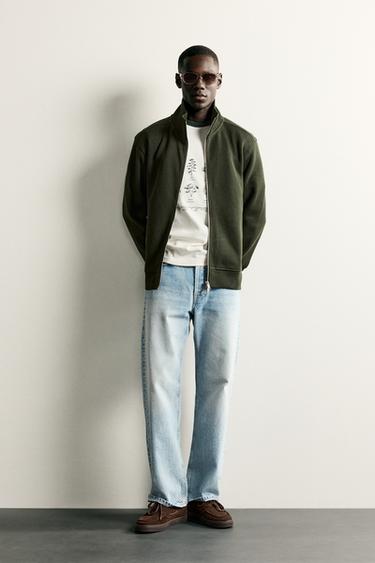 CHAQUETA CANALÉ INTERLOCK - Verde de Zara - Imagen 0