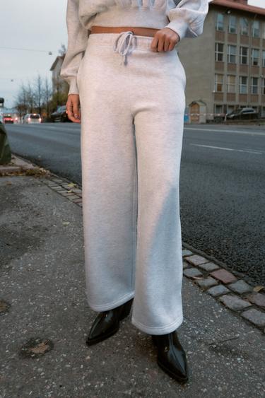 PANTALLONA TË PUSHTA BAZIKE TË DREJTA ME PALË TË RREGULLUESHME - Gri me cirka nga Zara