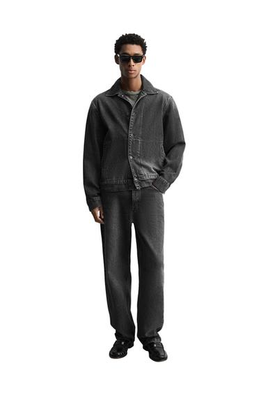 Zara 牛仔布襯衫式外套 - 碳色
