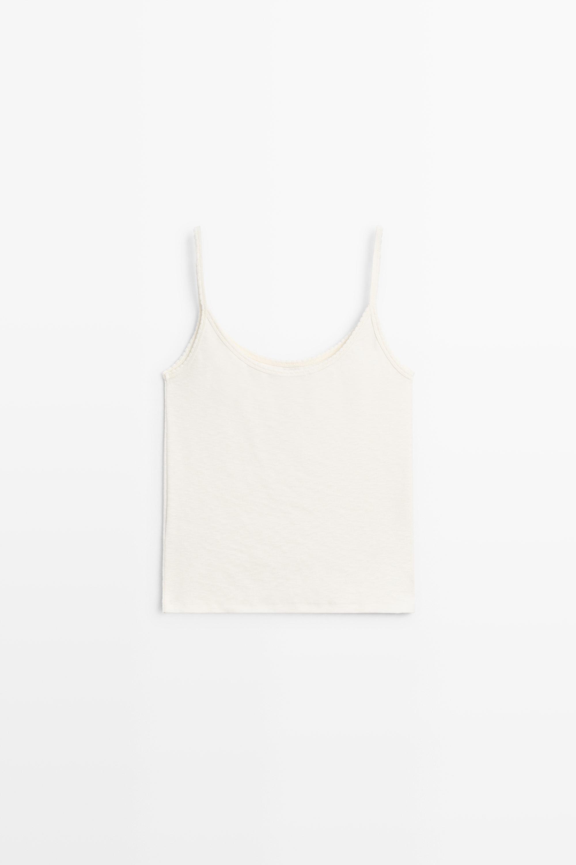 Cotton blend strappy top