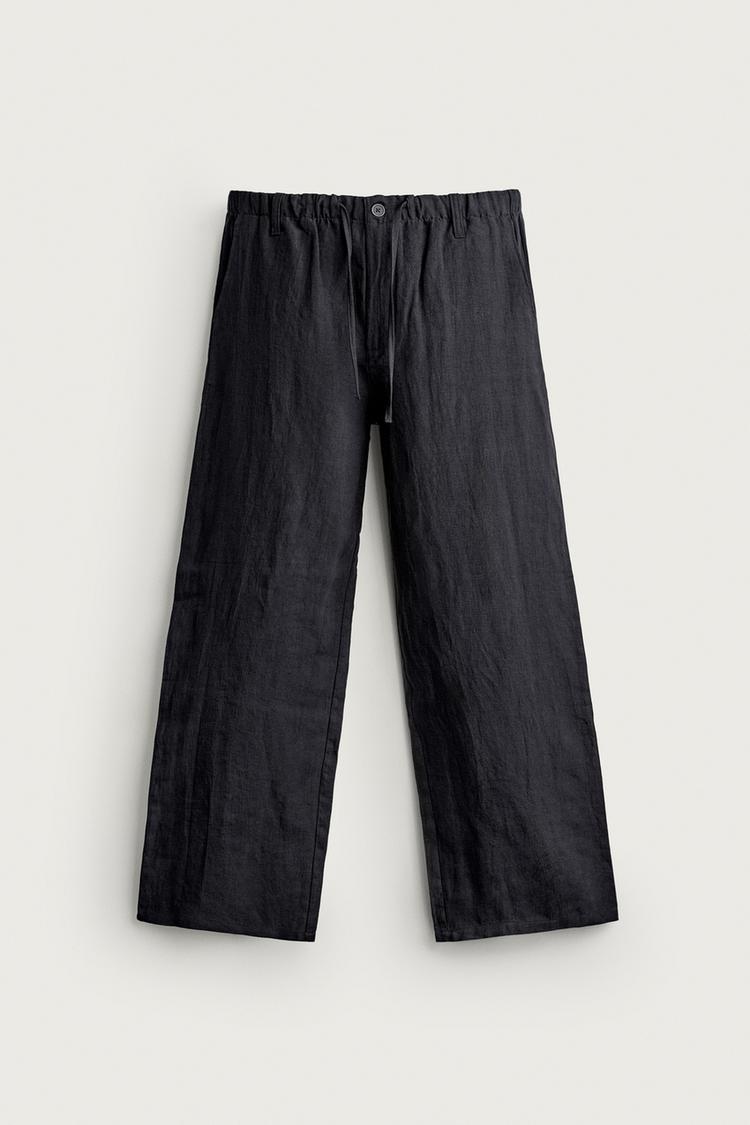 100% LINEN RELAXED FIT TROUSERS
