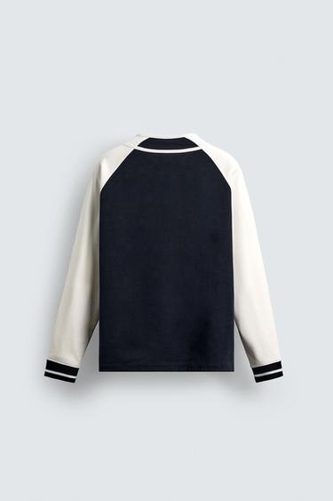 COLOUR BLOCK JACKET - Ecru / Navy by Zara - Image 7