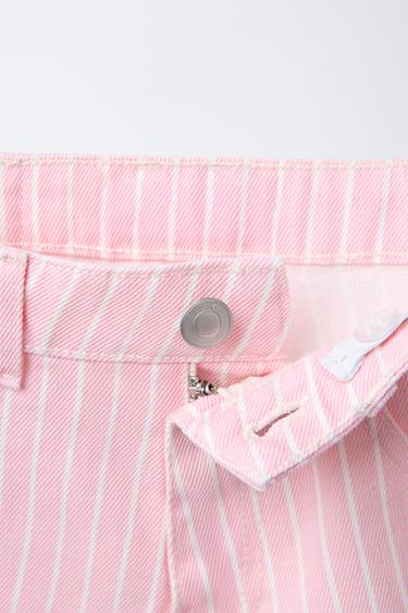 STRIPED DENIM BERMUDA SHORTS - Pink by Zara - Image 2