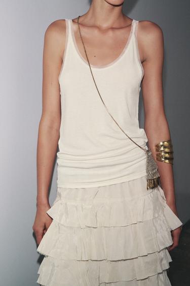 TULLE COMBINATION T-SHIRT - Vanilla by Zara - Image 1