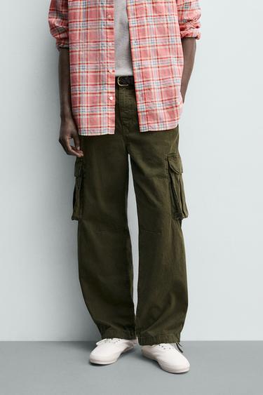 БРЮКИ КАРГО RELAXED FIT — ХАКИ от Zara