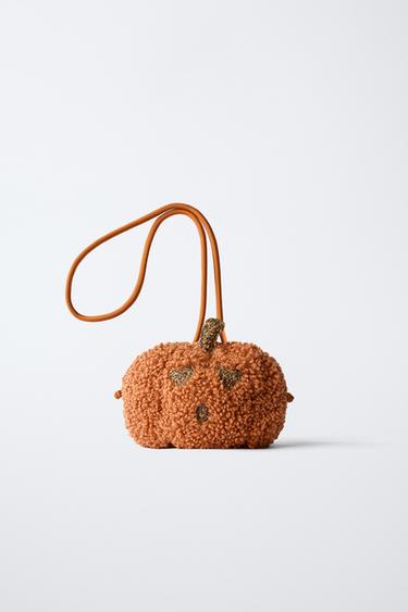 FAUX SHEARLING PUMPKIN CROSSBODY BAG - Orange by Zara