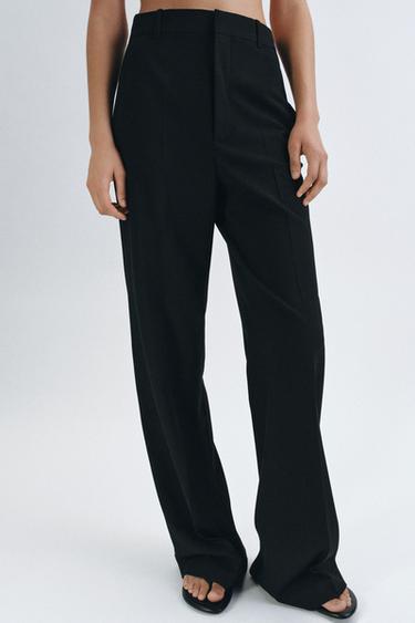 ZW COLLECTION HIGH-WAIST WIDE-LEG TROUSERS - Black by Zara