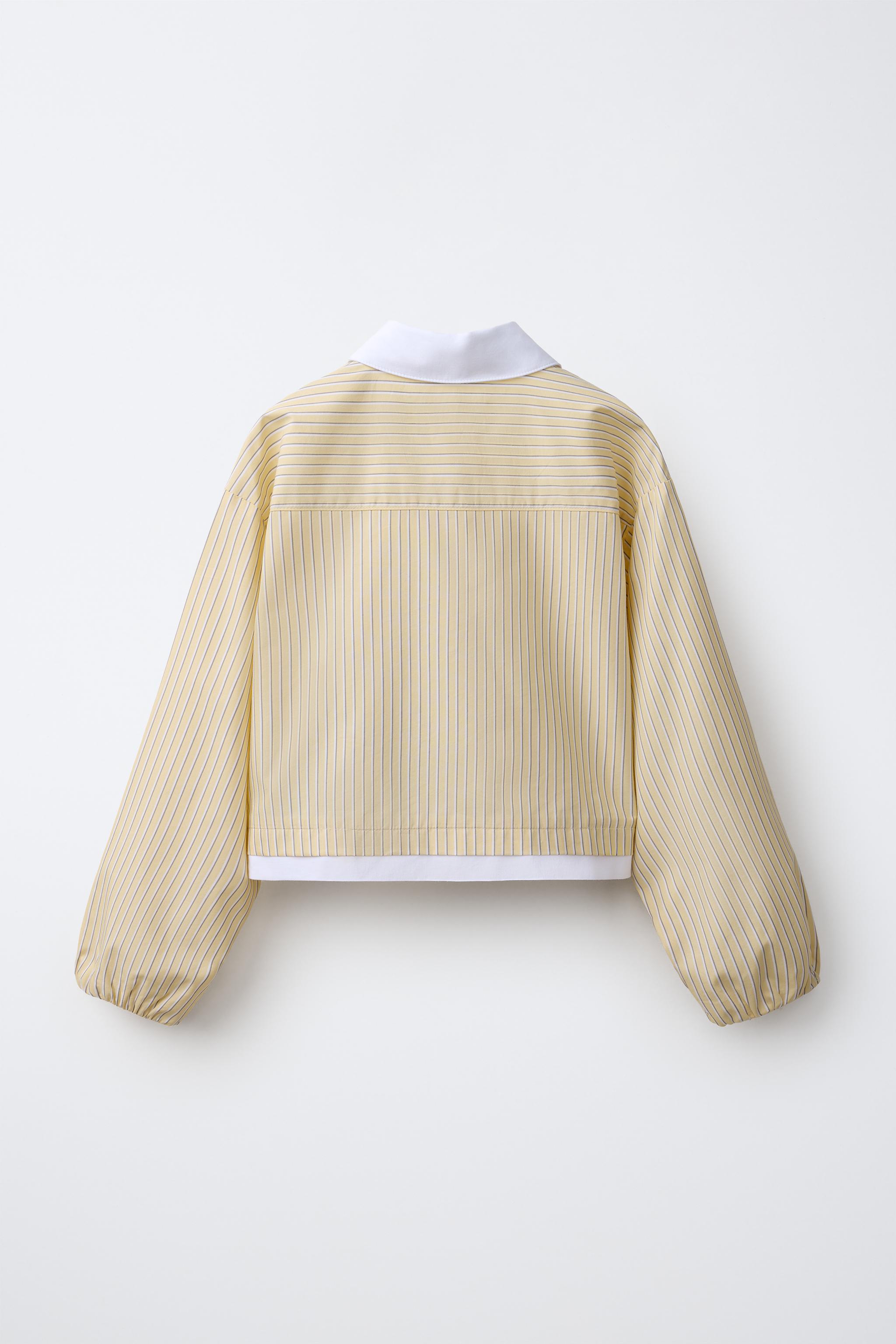 Детские рубашки Zara STRIPED BALLOON SHIRT — фото 3