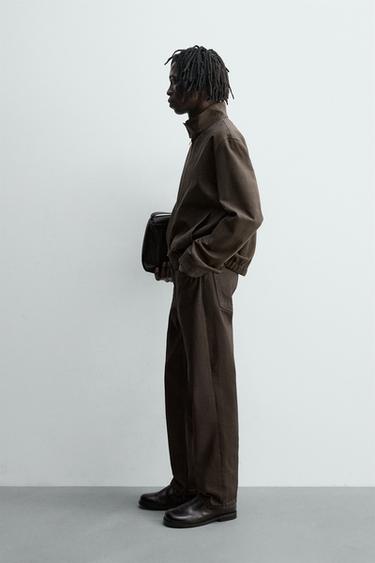 VESTE COURTE À CARREAUX - Marron de Zara - Image 3