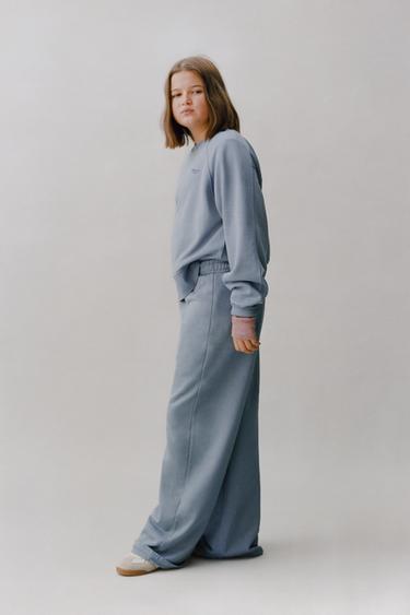 PANTALÓN WIDE LEG EFECTO LAVADO - Azul claro de Zara