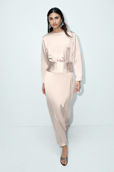 ROBE SATINÉE CEINTURE - Pierre de Zara