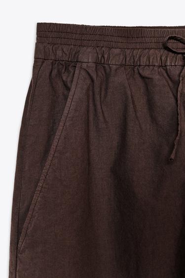 ZW COLLECTION WIDE-LEG POPLIN TROUSERS - Brown by Zara - Image 6