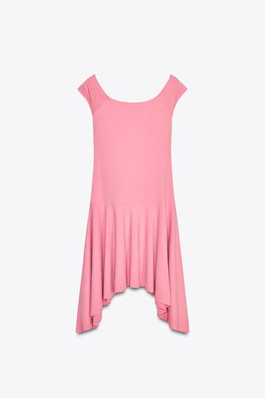 VESTIDO POLIAMIDA BAJO ASIMÉTRICO - Rosa / Malva de Zara