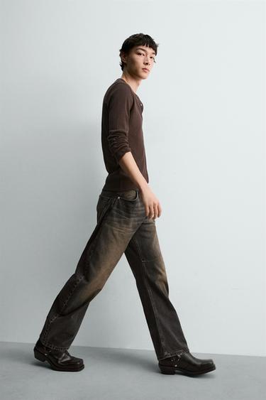 BARREL FIT JEANS - Charcoal by Zara
