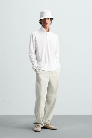 POLO DE ALGODÃO LEVE - Branco da Zara - Imagem 0