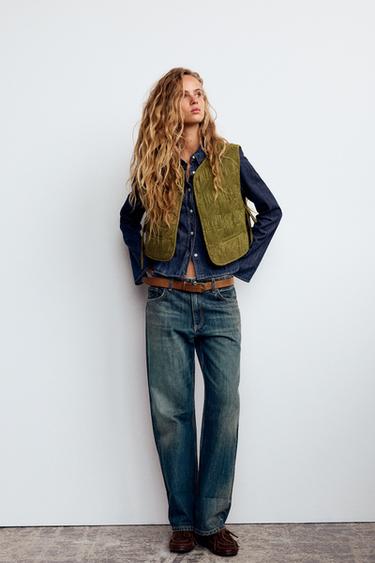 CHALECO ACOLCHADO LAZADAS - Oliva de Zara - Imagen 0