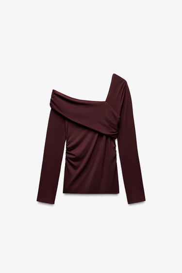 TOP À ENCOLURE ASYMÉTRIQUE - Vin de Zara - Image 5