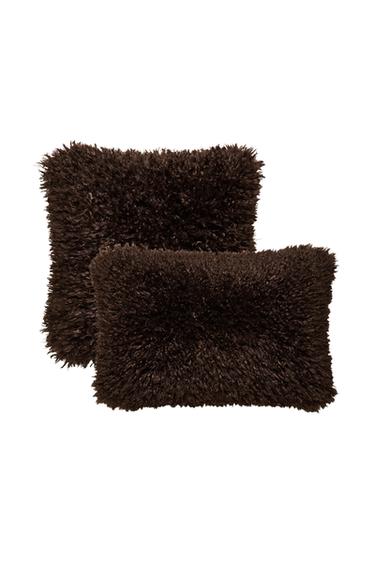 FUNDA COJÍN PELO ONDA - Marrón de Zara