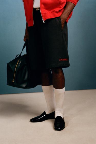 BERMUDA JOGGING BRODÉ WILLY CHAVARRIA X ZARA - Noir de Zara - Image 2