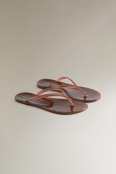 SANDALES PLATES JELLY - Marron de Zara - Image 1