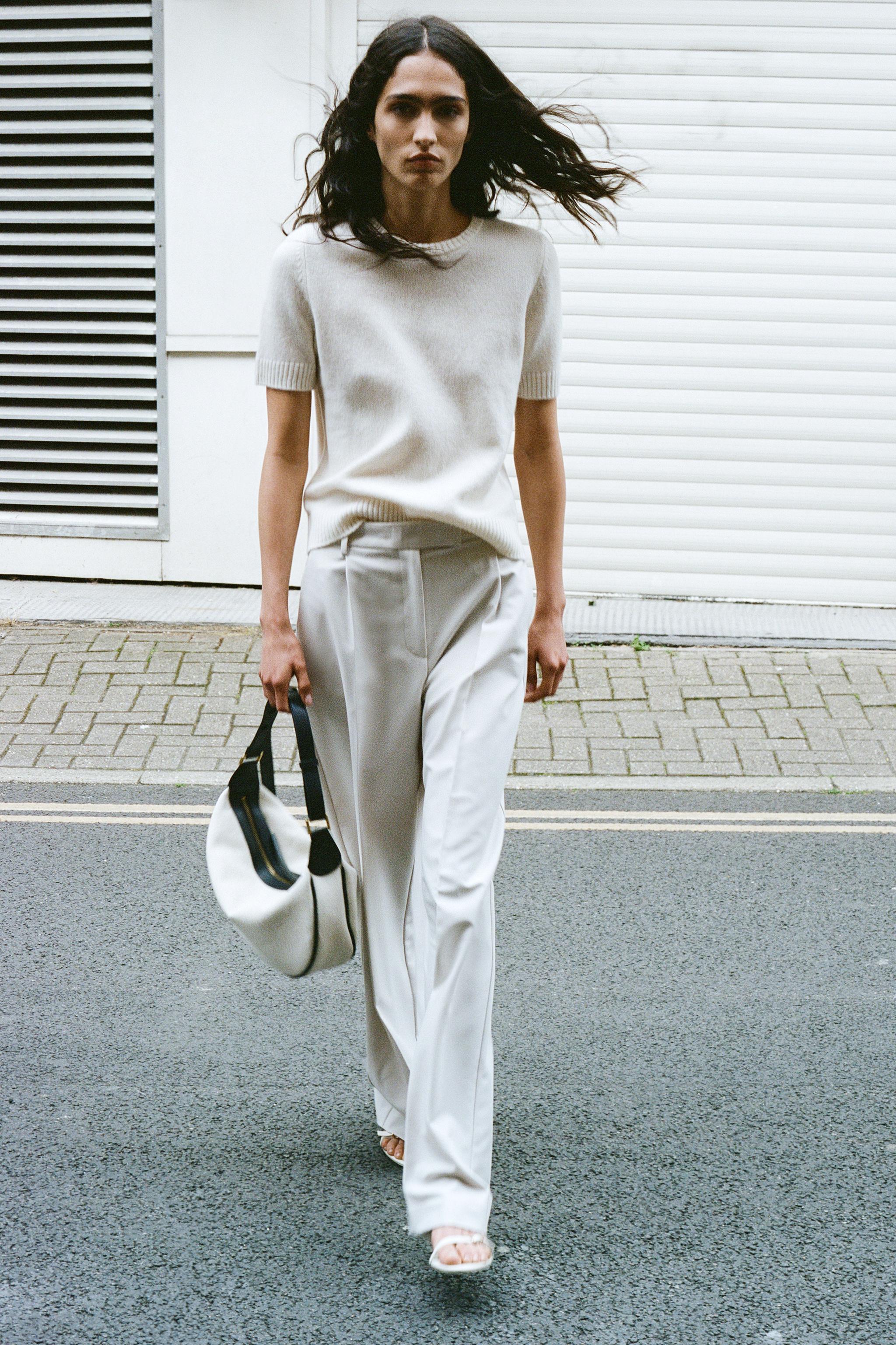 Zara wide leg pants with darts hotsell
